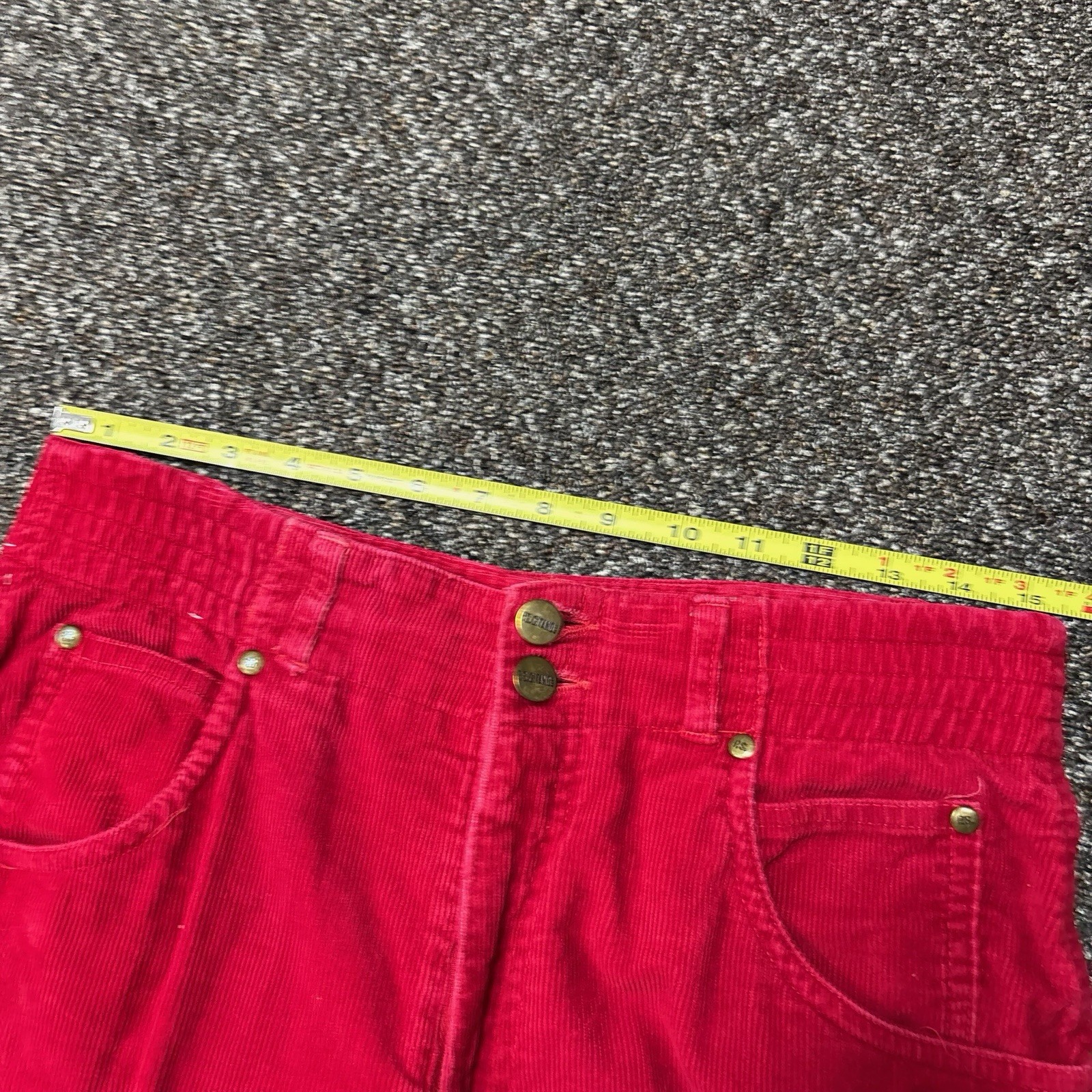Vintage 1980s Gitano Red Pants Womans Elastic Waist 12 Short Designer 31×25.5