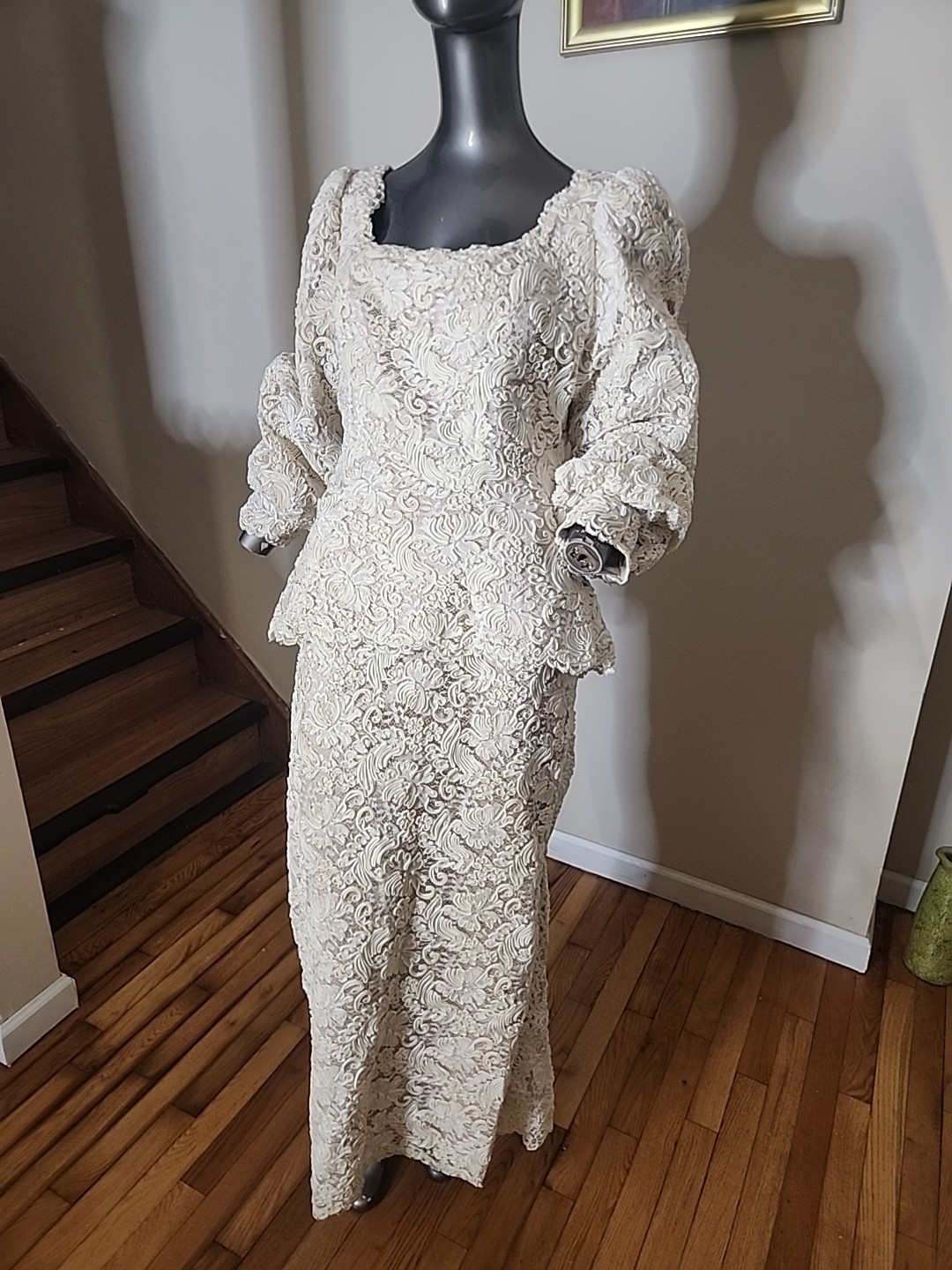 Vintage 70&rsquo;s Rose Taft Dress Not Sure What Size Is Maybe 12 Or 14