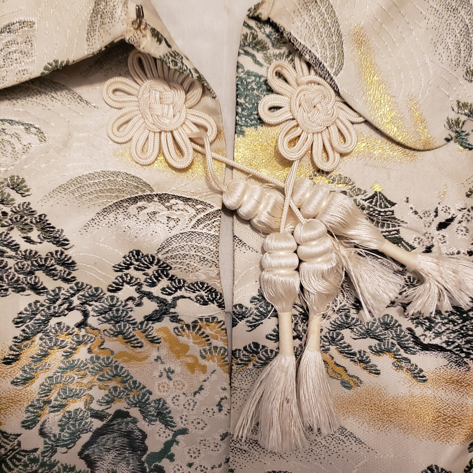 Asian Style Short Jacket Mid Century Modern Brocade READ 38×28 in