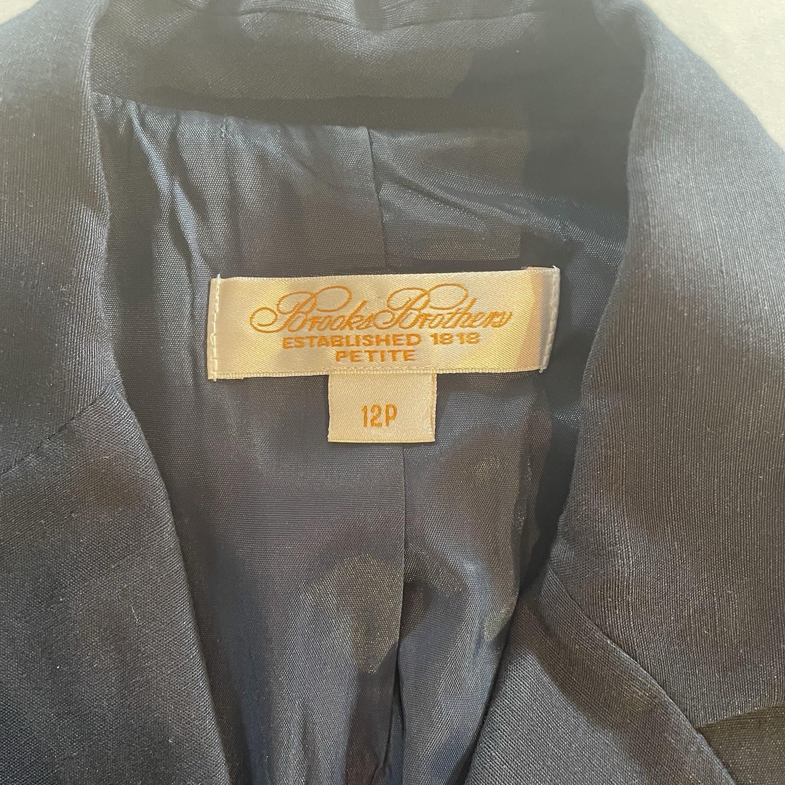 Vintage Brooks Brothers Navy Blue Double Breasted Dress Size 12P Tailored Style