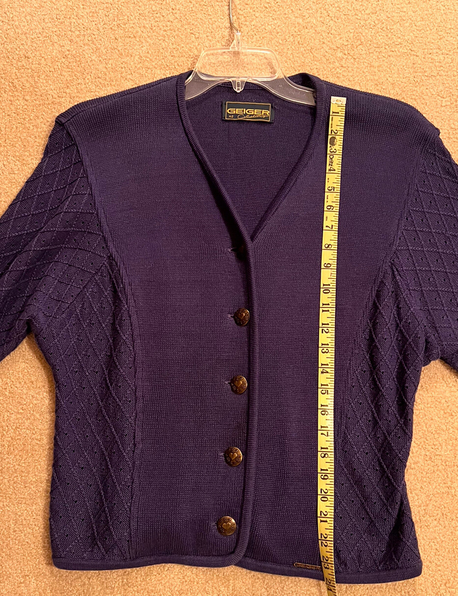 Vintage Geiger Collections Cotton Button Down Jacket Blue Made In Austria EU42