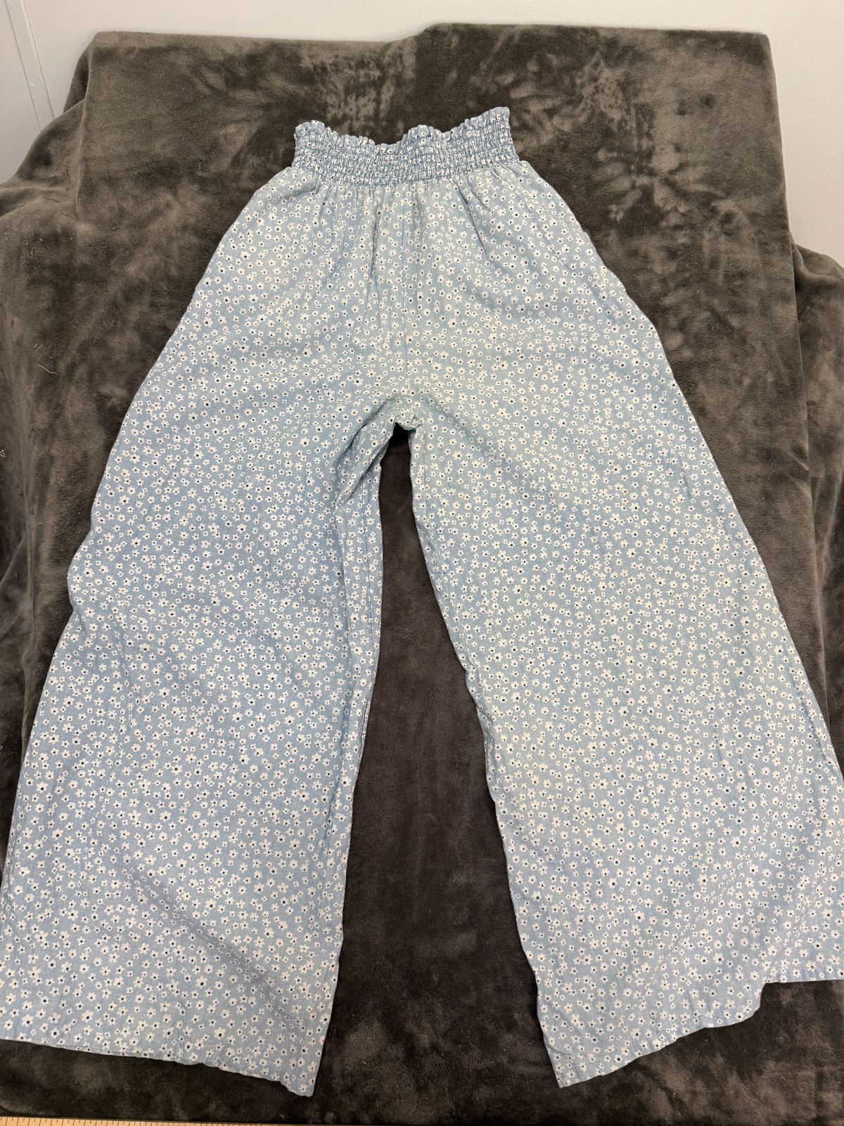American Eagle Floral Boho Cottage Smocked Waist Wide Leg High Waist Pants Small