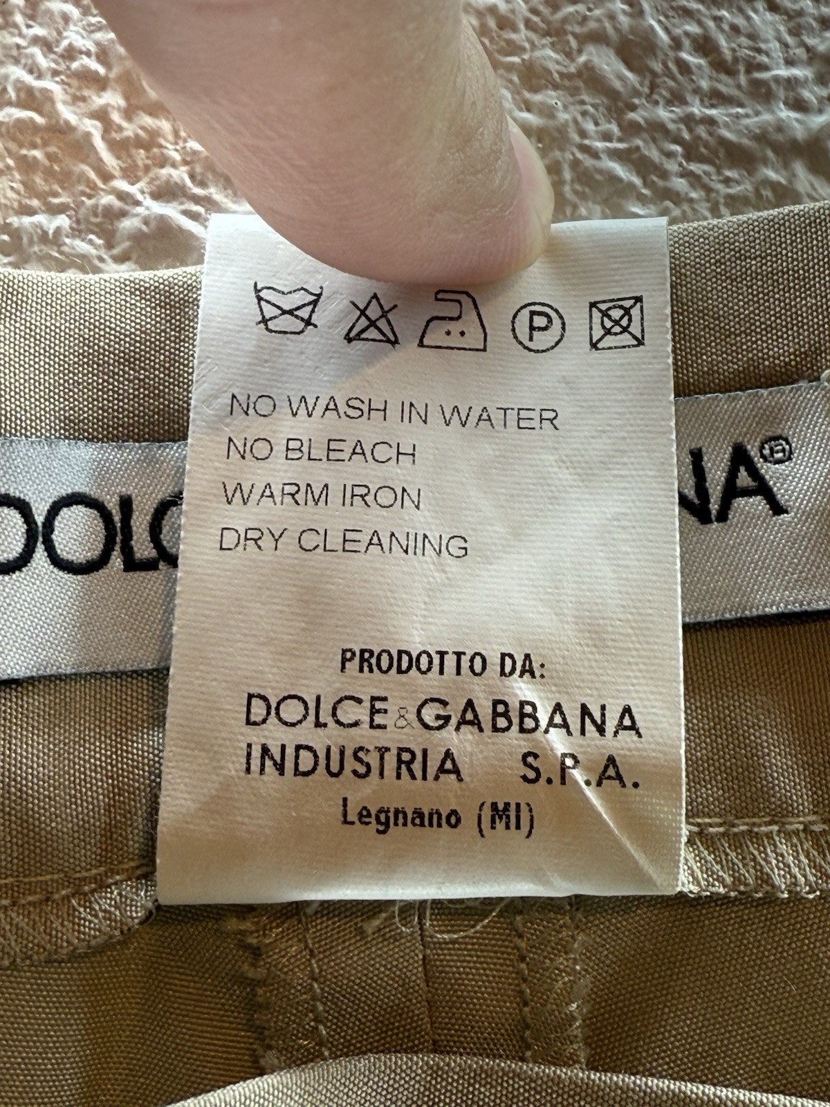 VTG Dolce & Gabbana Beige Virgin Wool Dress Pants IT 40 US 0/2 Italy D&G