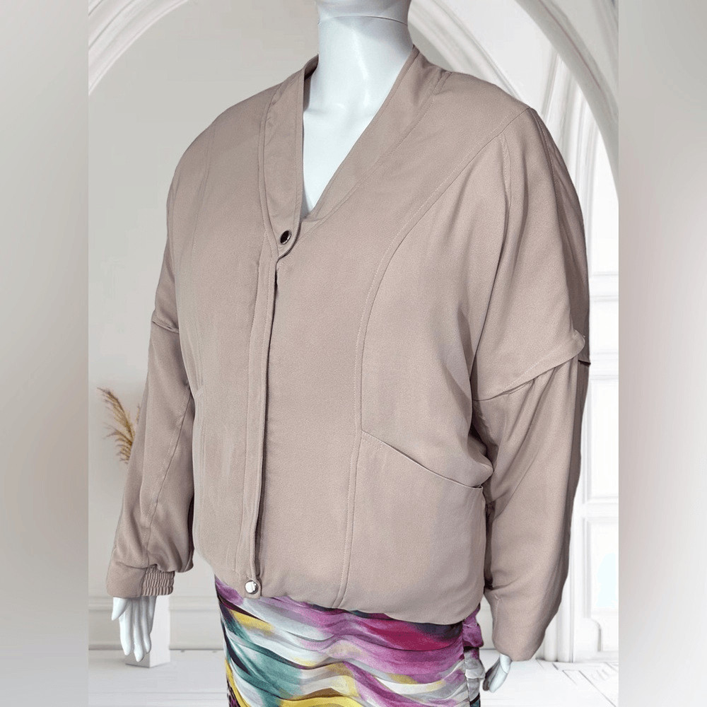 Anthropologie Kimchi Blue Pink Map or Solid Oversized Reversible Jacket