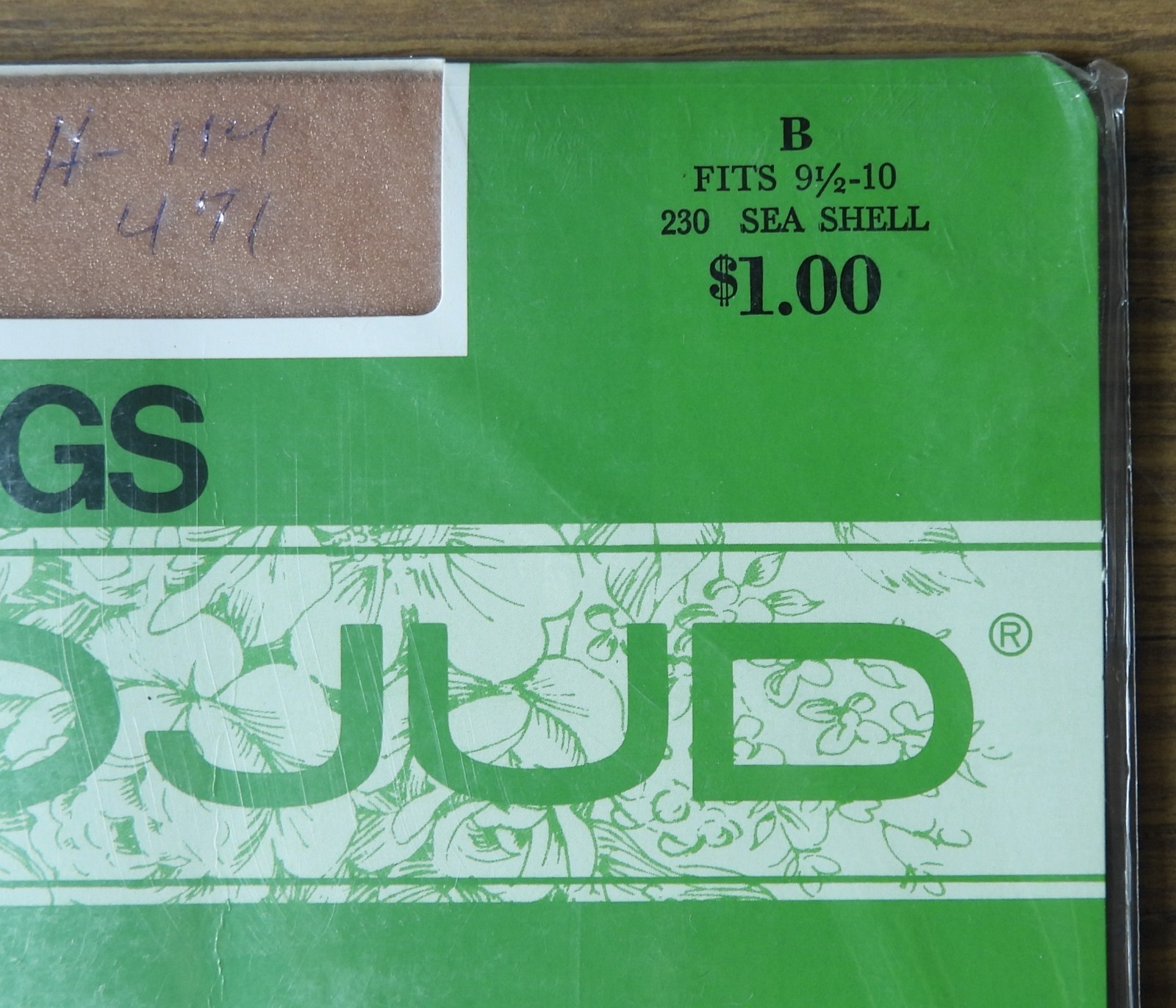 1 Pair NOS NIP Vtg Mojud Stretch Agilon Nylon Stockings Sea Shell Size B