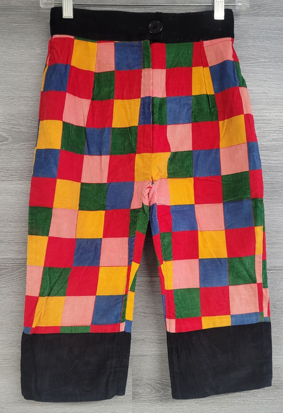 VINTAGE ALLEY CAT BY BETSEY JOHNSON CAPRIS CORDUROY RAINBOW PATCHWORK SIZE 5/6