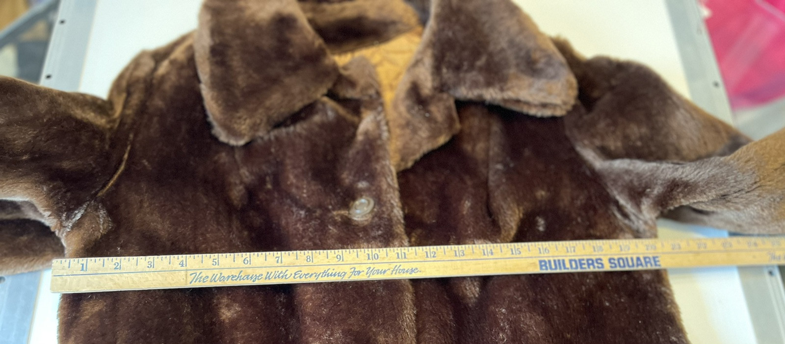 70s Sears Fashions Teddy Bear Double Breasted Coat Faux Fur Sherpa Brown