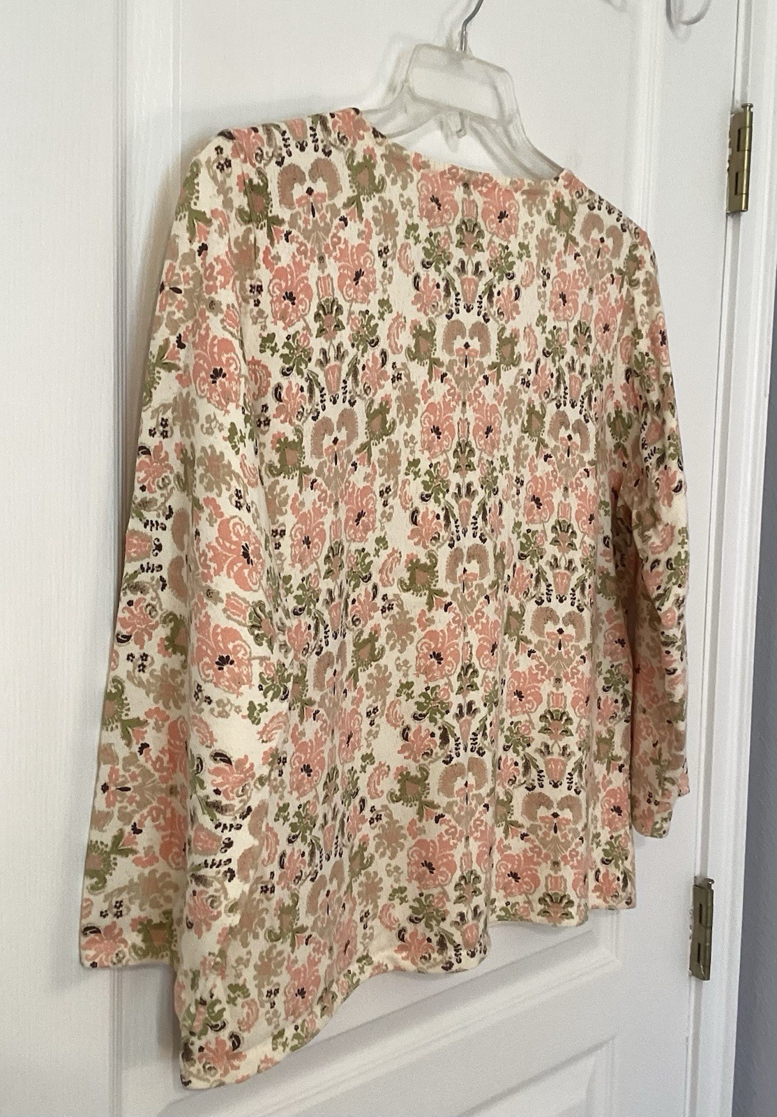 VTG Y2K Belongings Top XL Muted Floral Damask Knit 90’s Made In Hong Kong NWOT