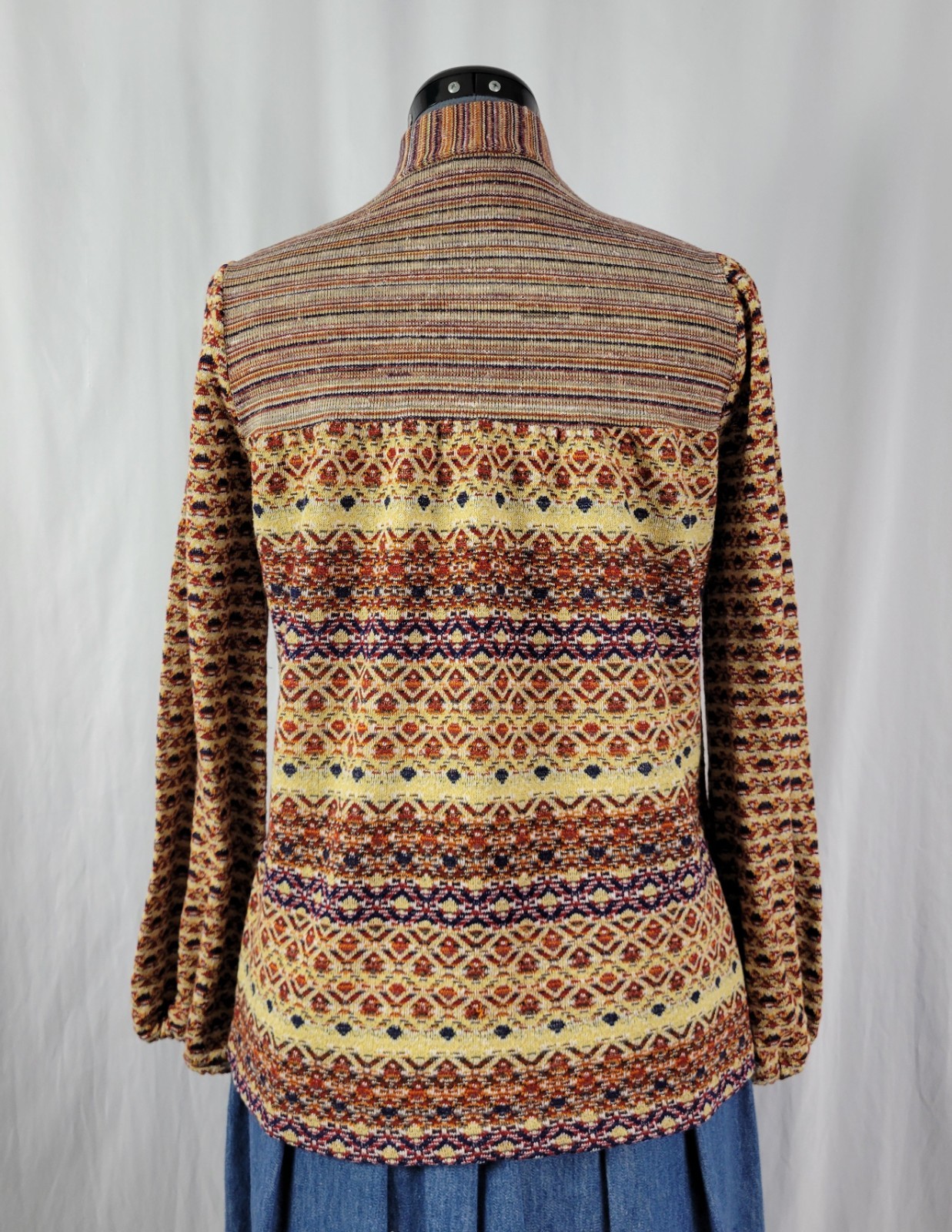 Vintage Pandora Button Down Top in Coordinating Brown/Tan/Purple Prints Size M?