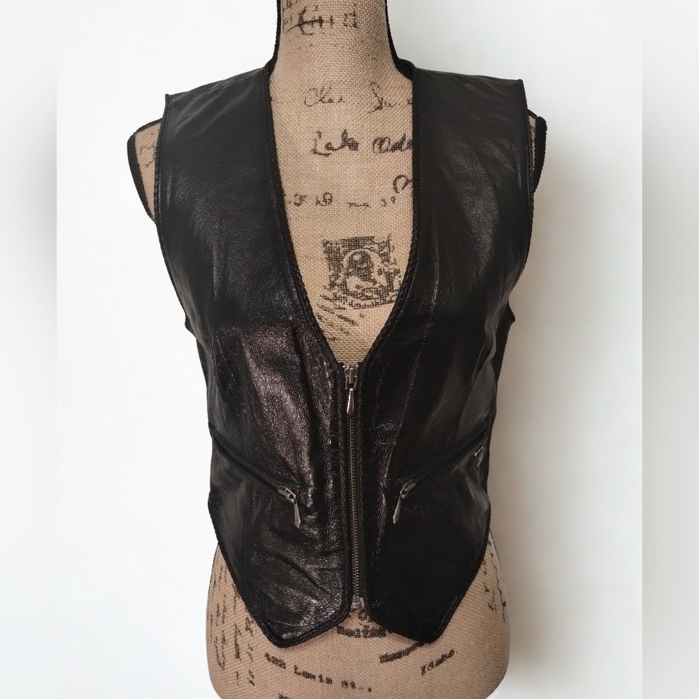 Harley Davidson Vintage Leather Vest Women&rsquo;s Size S