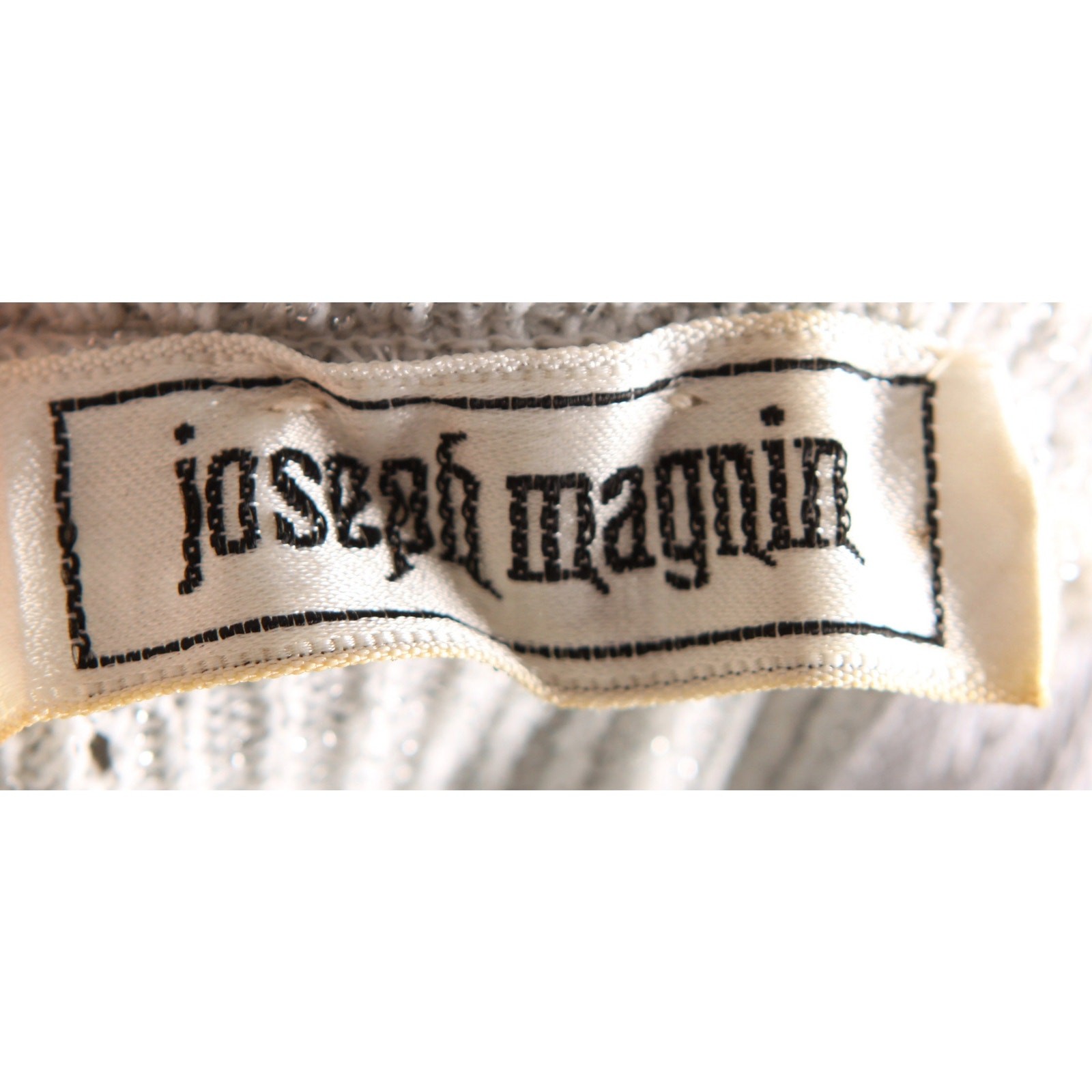 1970s Long Sleeve Turtleneck Silver Lurex Sweater Dress by Joseph Magnin