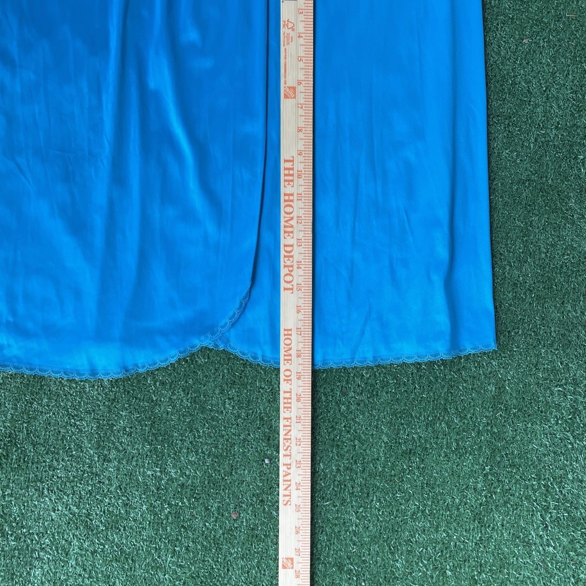 VANITY FAIR Vintage Dark Teal Blue Long Tank Nightgown WOMANS LARGE