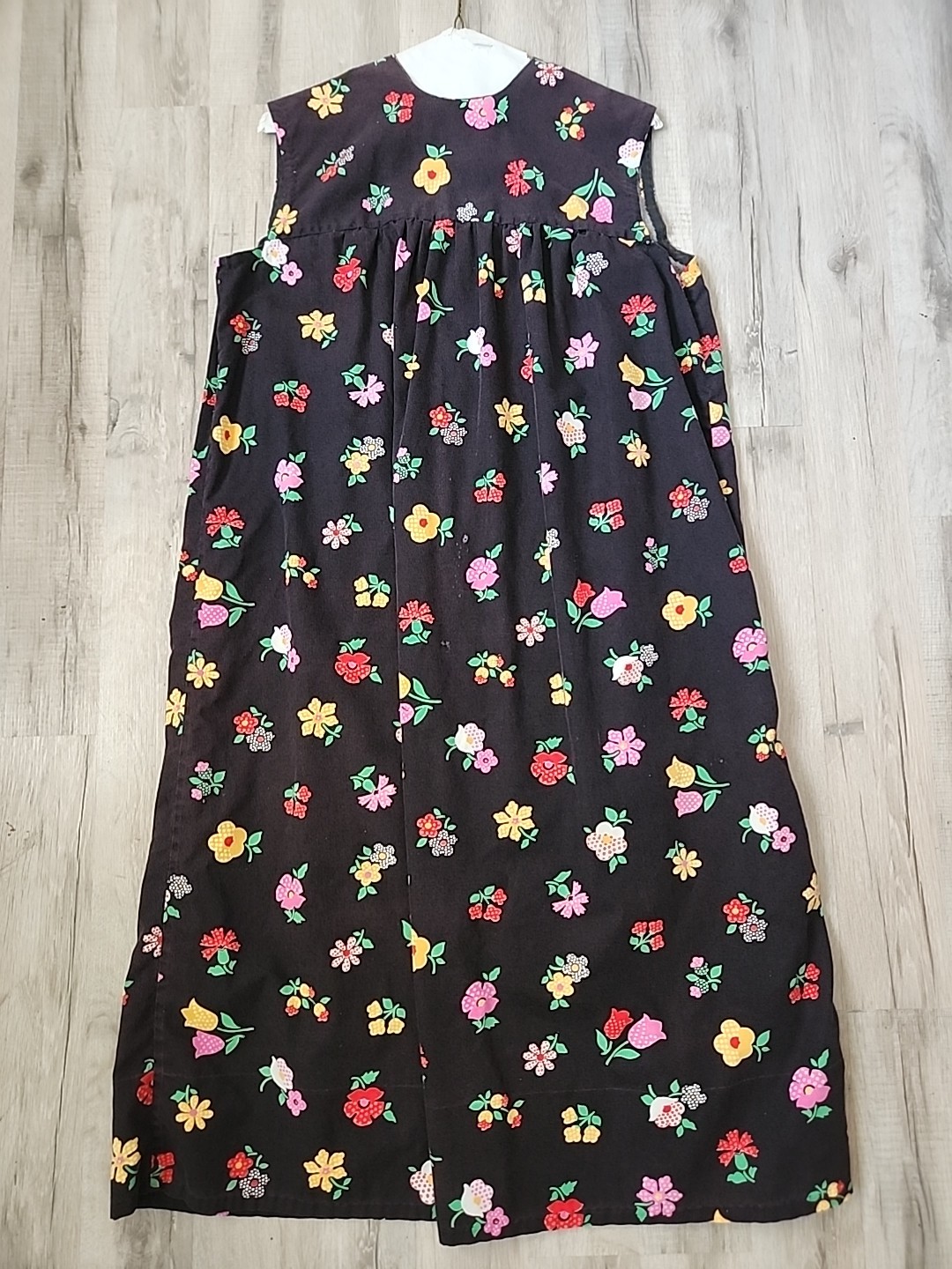 Vintage 60s 70s Flower Power House Dress Hippie Psychedelic Mod Homemade