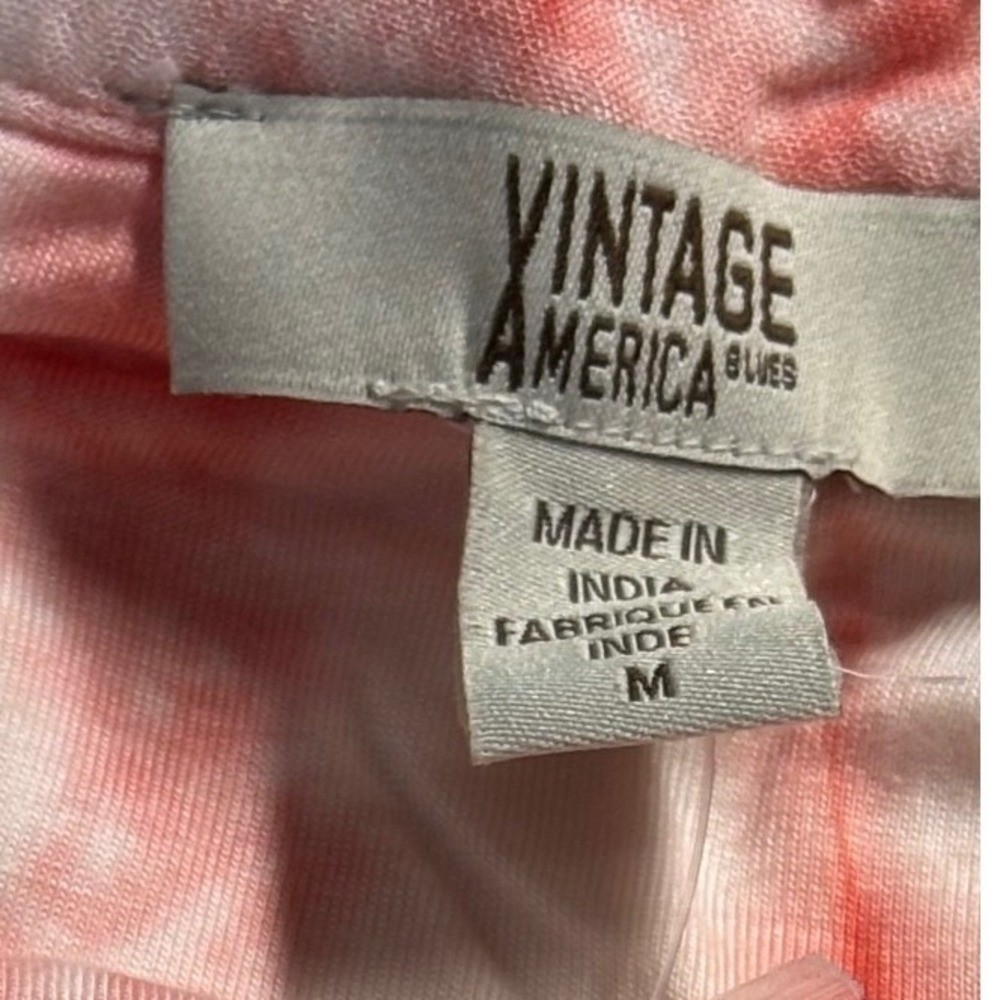 Vintage America Size Medium Tie Dye Embroidered Button Up Shirt Top