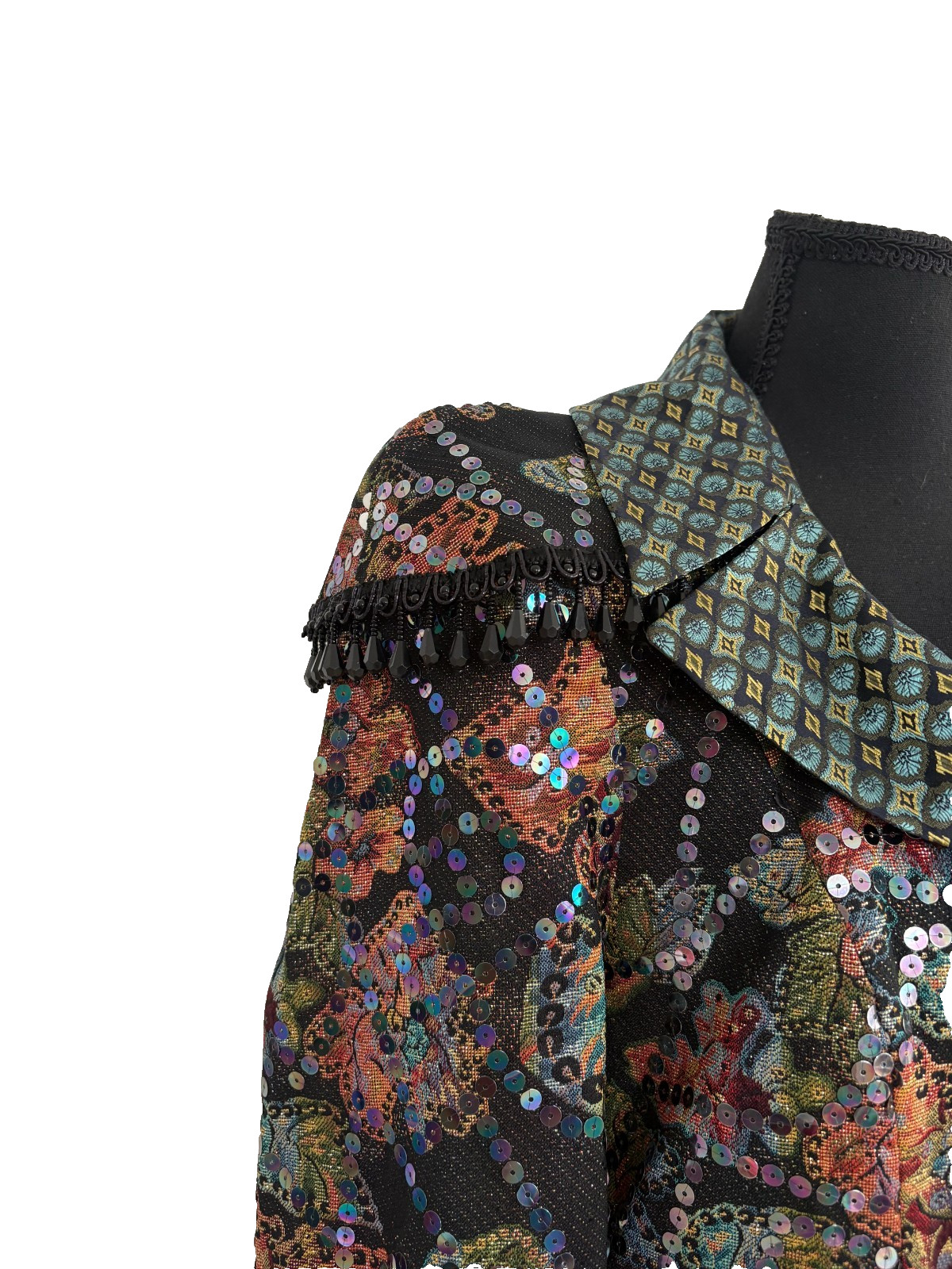 Rare VTG 1990s Christian Lacroix Paris Embellished Couture Jacket FR 42
