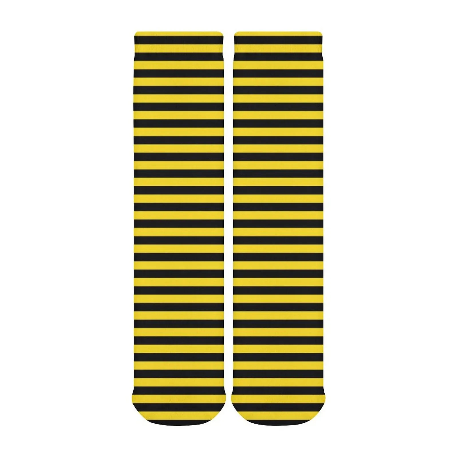 Bumble Bees Socks Yellow And Black Stripes Gothic Stockings Female High Quality