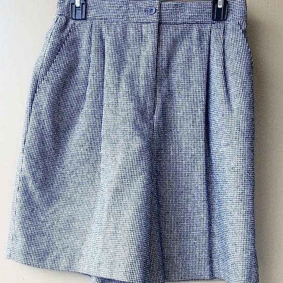 Vintage Joan Leslie Houndstooth Wool lined High waisted Pleated Wide leg Shorts