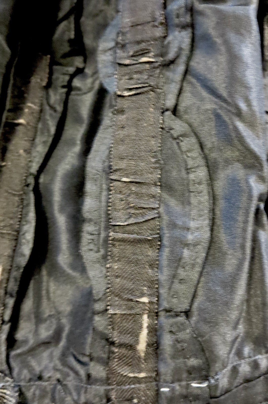 Antique 1890s Bodice Jacket Victorian High Neck Black Silk Ivory Lace Boned 30&Prime;B