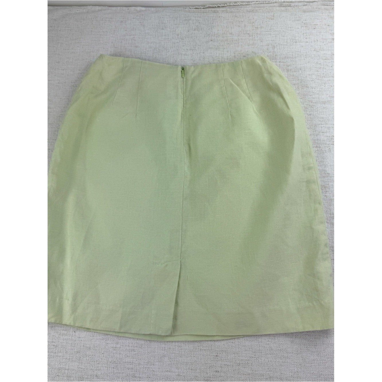VTG Carol Horn women&rsquo;s petite 8P 100% linen mini skirt pastel green mint