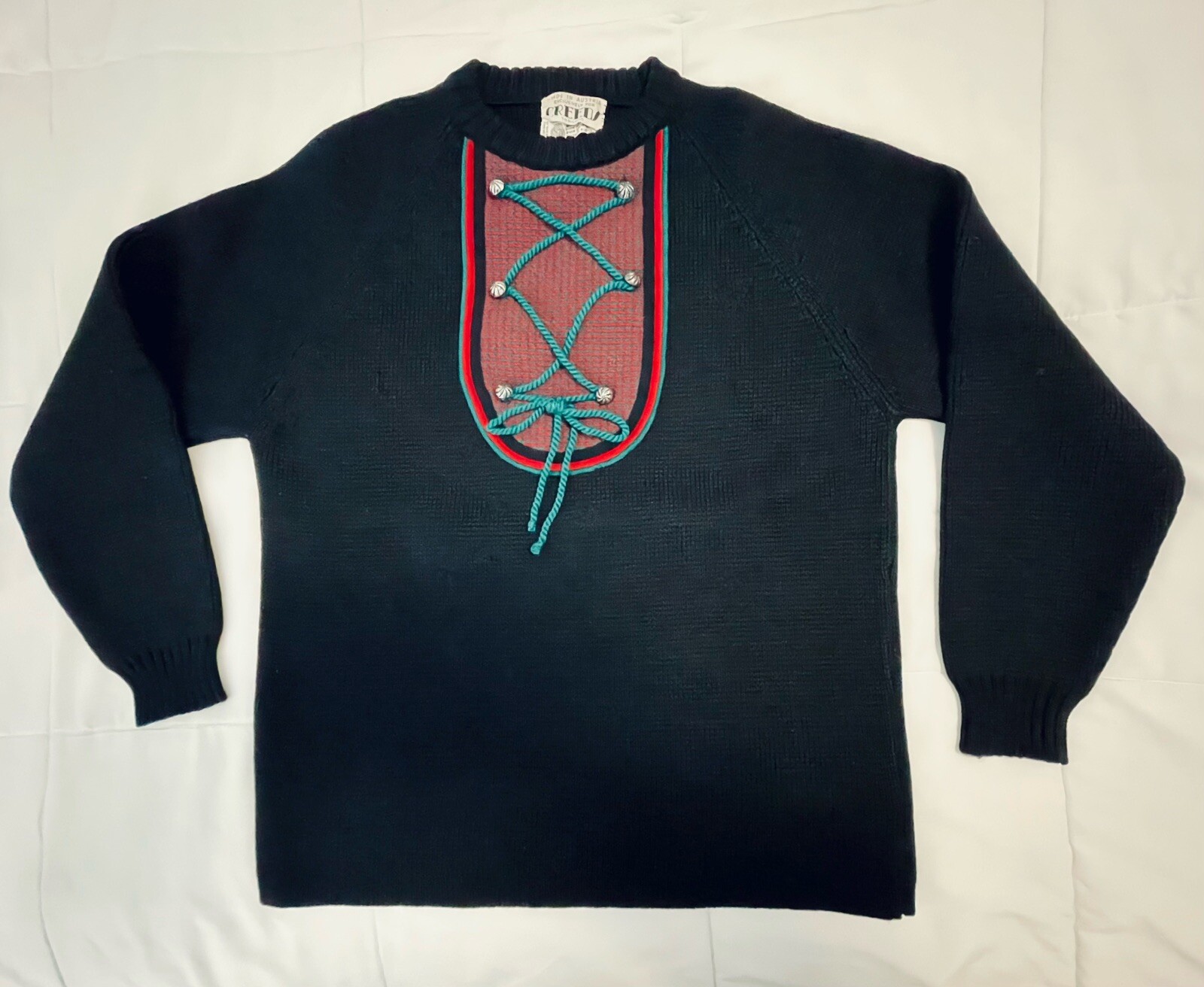 RAREST of Rare: Mint Vintage Creeds of Toronto Wool Ski Sweater, Austria, 1950’s