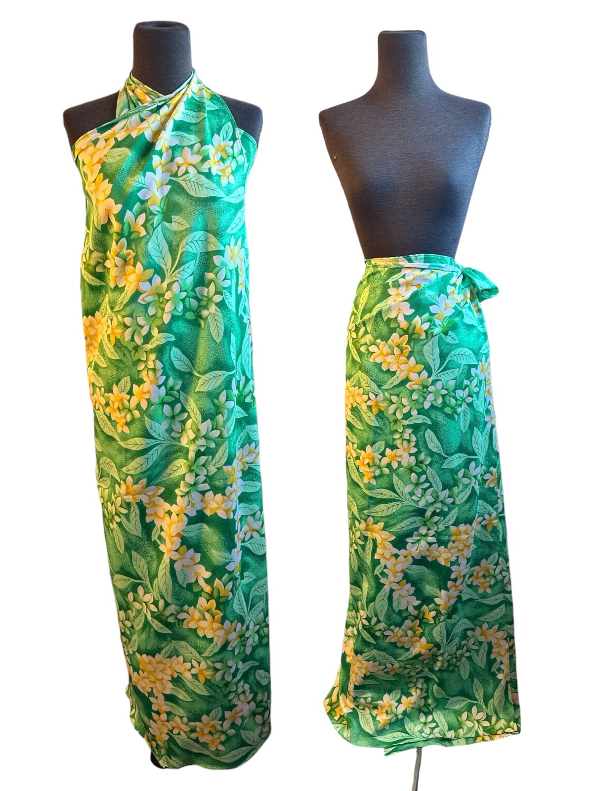 Kala-Lani Fashions Halter Dress Hawaiian Floral Wrap Skirt Beach Cover Up 2 in 1