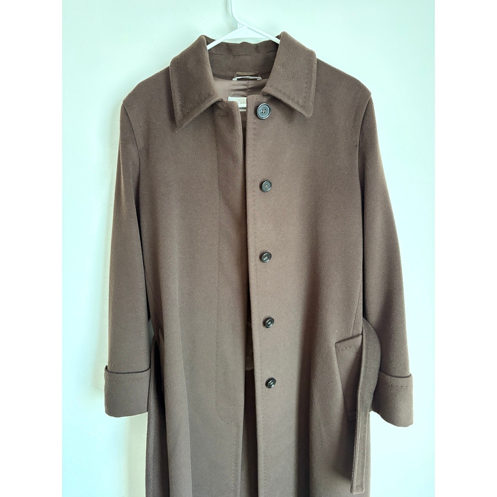 Vintage Max Mara Alpaca Wool Belted City Overcoat Old Money Quiet Luxury Preppy