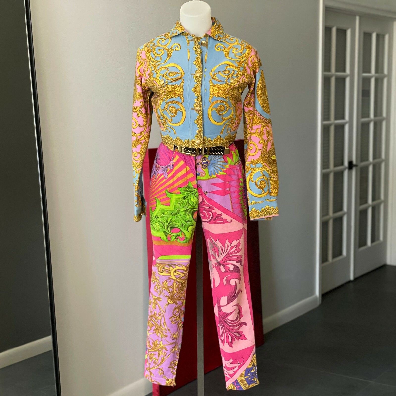 GIANNI VERSACE jeans w/ iconic Multibarocco print size IT 40 from S/S 1992