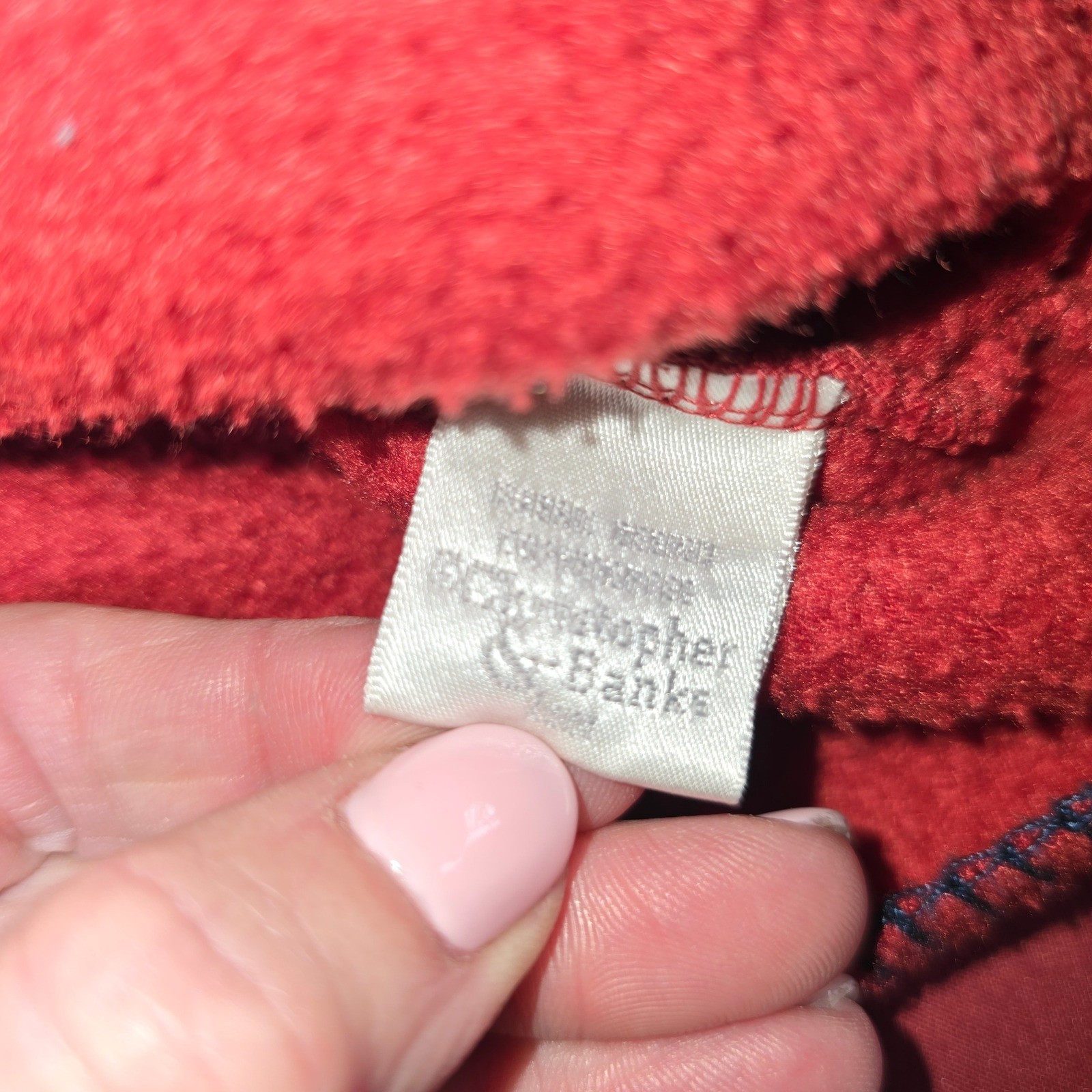 Vtg Christopher & Banks XL Pullover 1/2 turtleneck fleece sweatshirt Red Horses