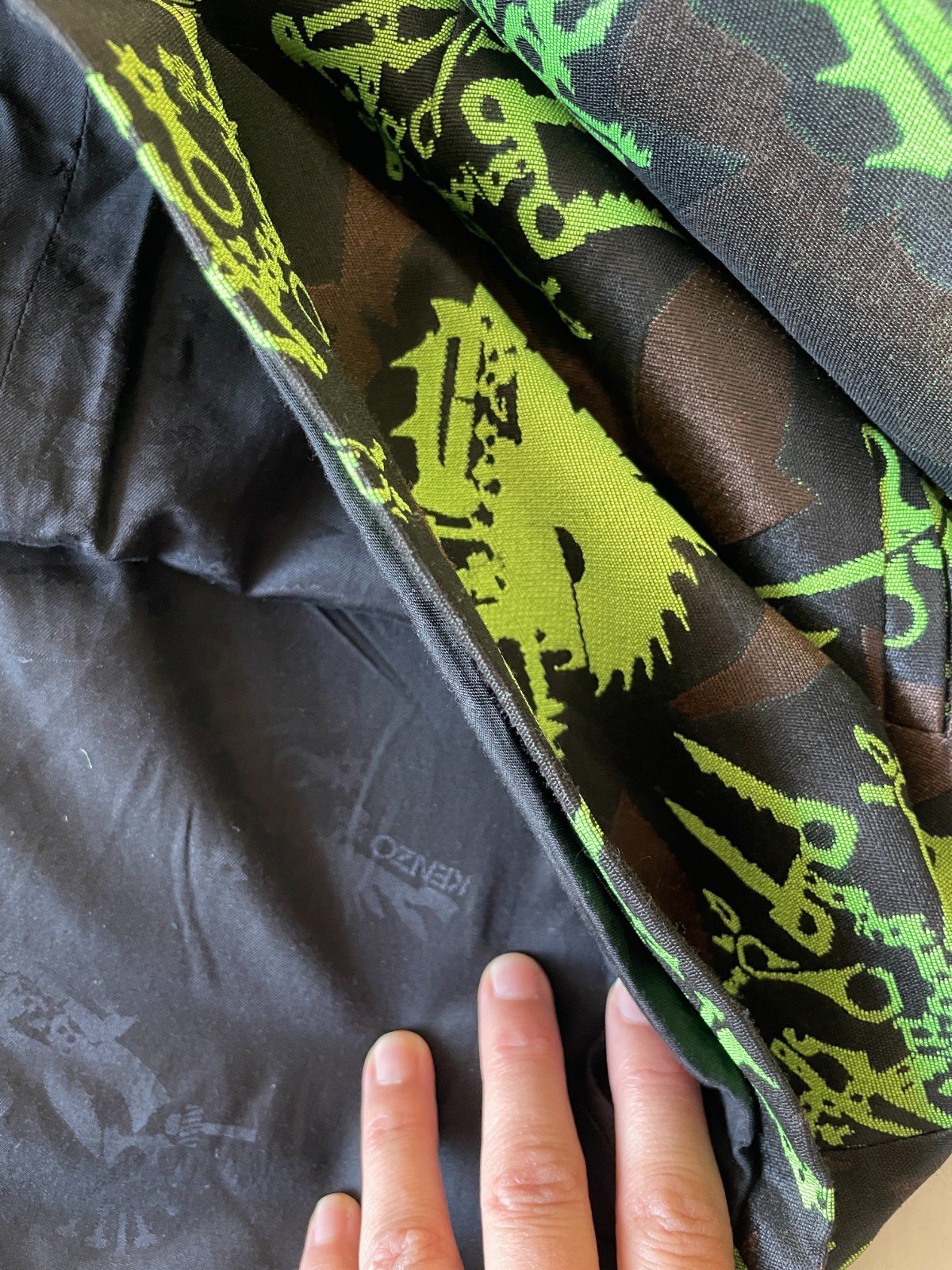 NWOT Kenzo Jacquard Structured Lime Camo Print Mini Skirt Size S | M Sportif Y2K