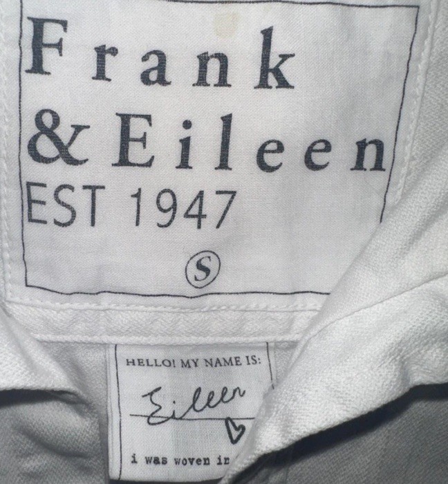 Frank & Eileen Eileen Relaxed Button-Up Shirt – Famous Denim – White SIZE S