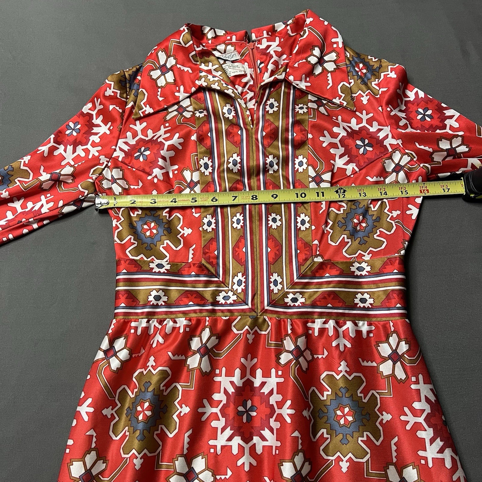 VTG 60s Emilio Pucci? Lord & Taylor Snowflake/Geometric Print Long Dress Size 11