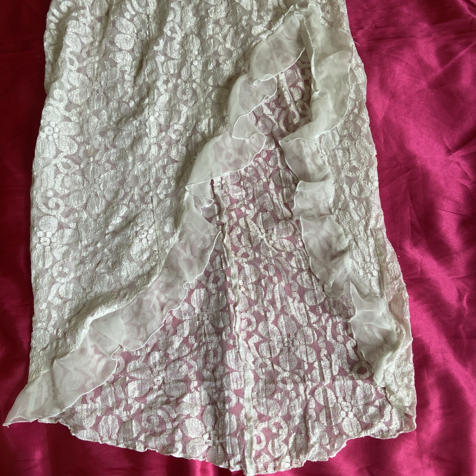 Vintage Intimate Attitudes Sz. 2X Polyester Blend Sheer Lace Baby Doll Nightgown