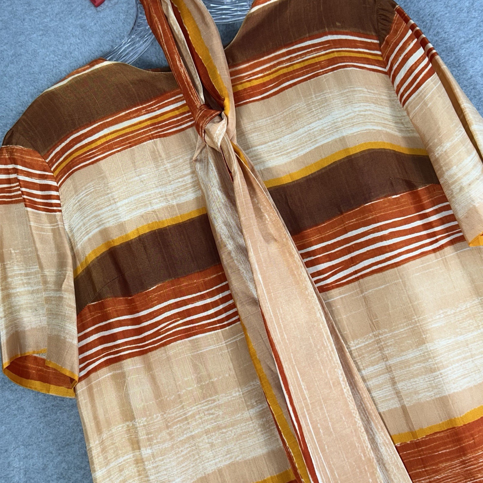 60s/70s Herman Marcus Dallas Tie or Belt Sleeveless Dress Drop Waist Sz 12? READ