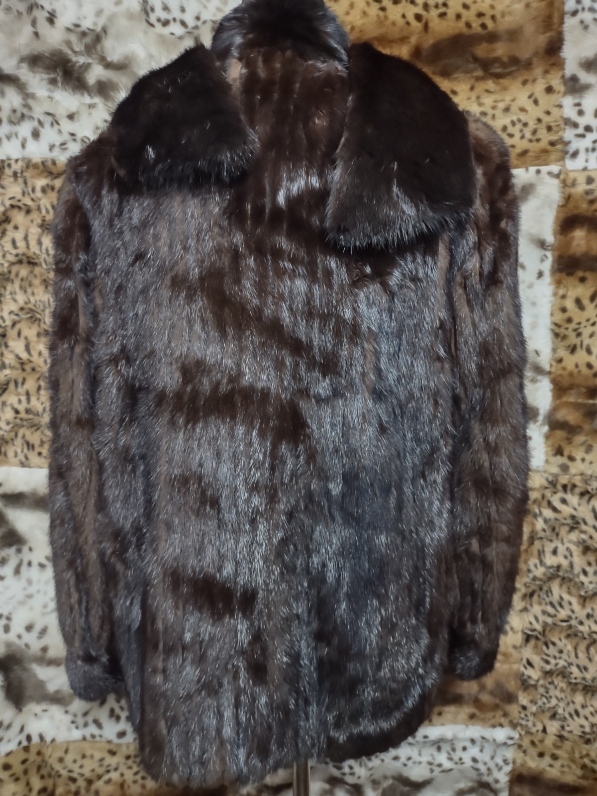 MCM Mink Jacket Custom Made 38&Prime; Chest Alaska Velvet Pockets Scarf 23&Prime; Length