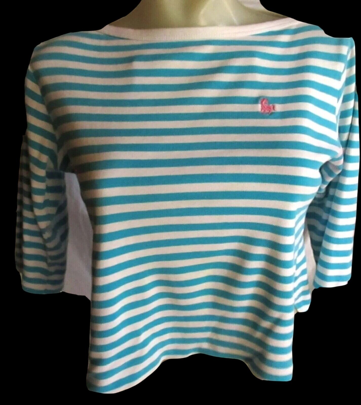 Vintage Women&rsquo;s T-shirt XS 1980&rsquo;s Hunt Club Top Striped 3/4 Sleeve JCPenney Mom