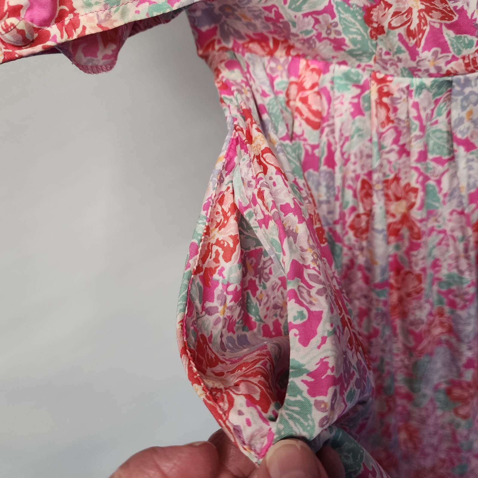 Vintage Laura Ashley Floral Cotton Prairie Midi Dress UK14 US12 Cottagecore GB