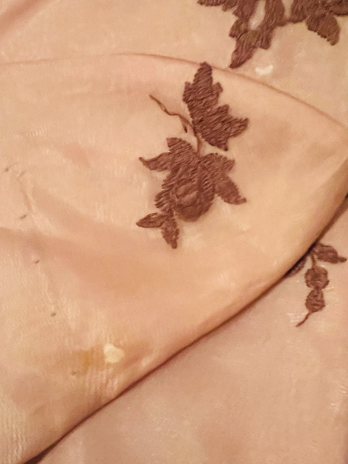 VTG 50s Nina 2pc Copper/Brown Cocktail Dress & Jacket Embroidered Floral Lace M*