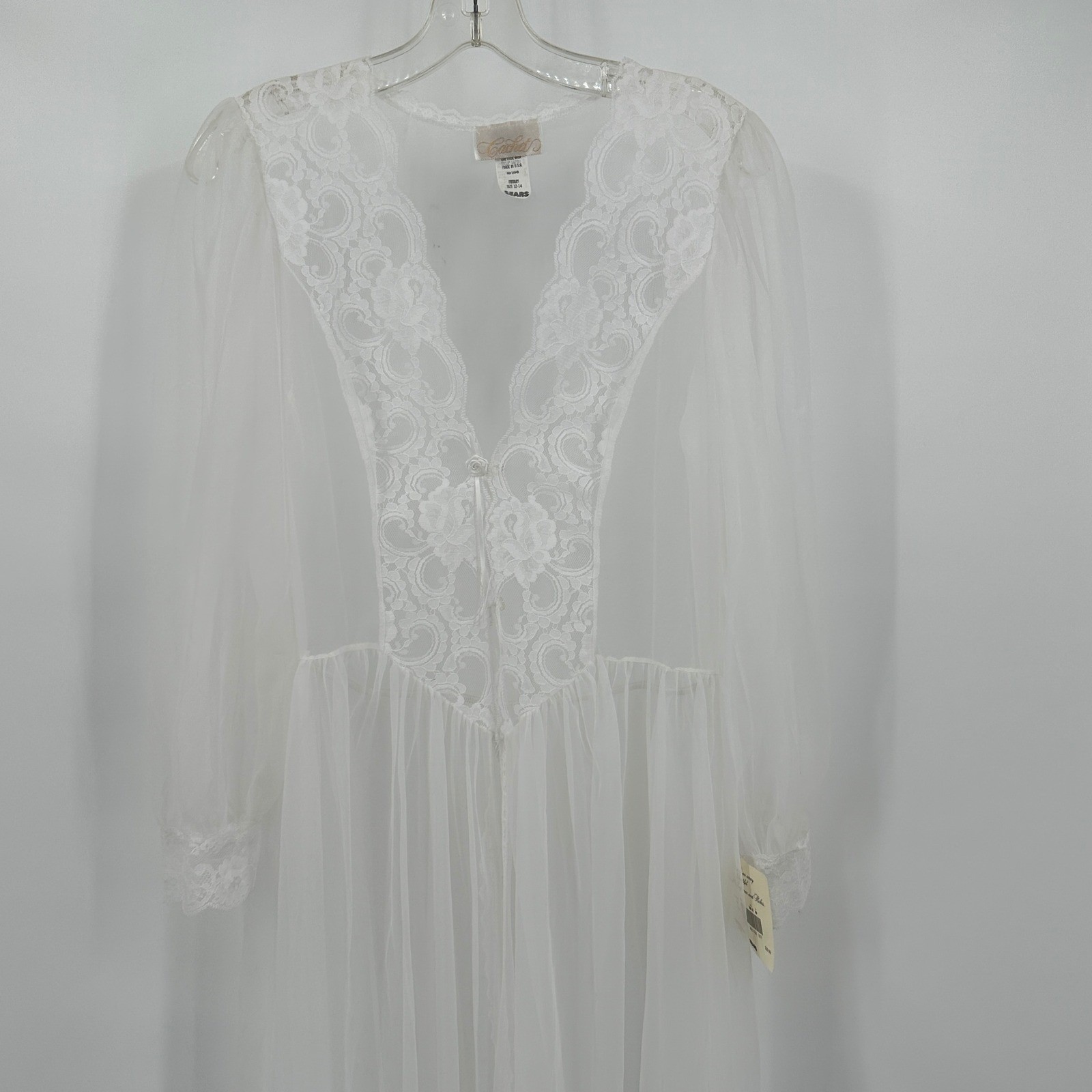 Vintage Sears Cachet Coquette Sheer Peignoir Robe Size M Victorian Regency Fairy