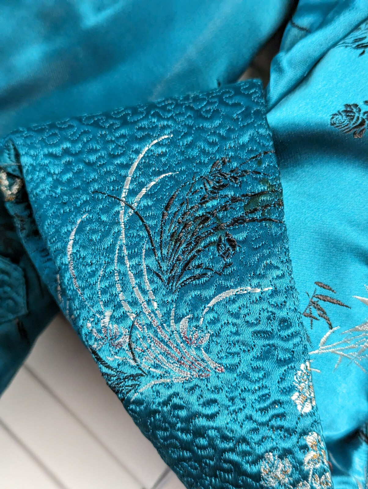 Fancy Vintage Chinese Silk Embroidered Styled Dress By Peony Brand Small ?