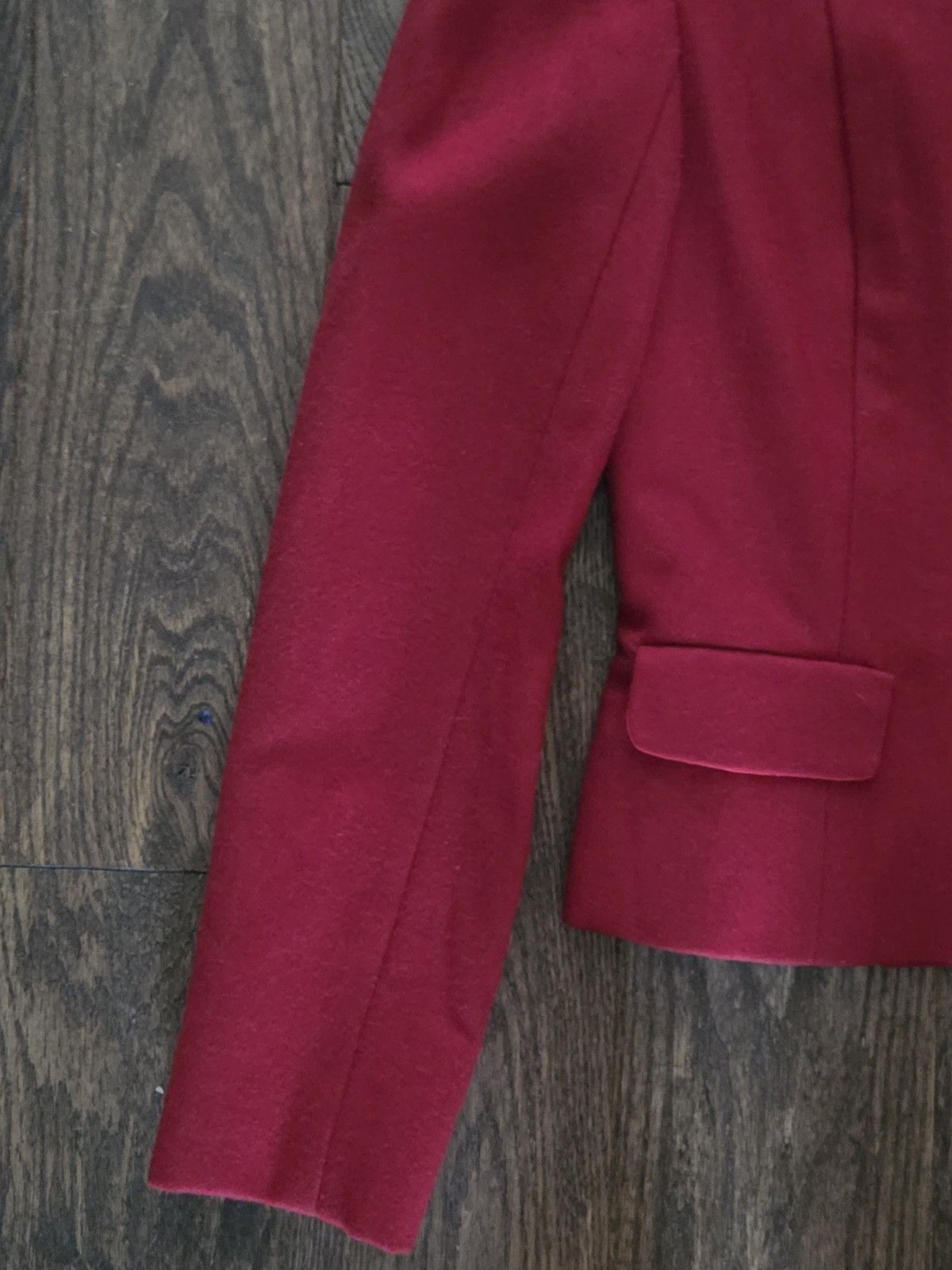 Vintage 1940s 1950s Red Wool Cropped Blazer Jacket Fitted Nipped Pinup No Label