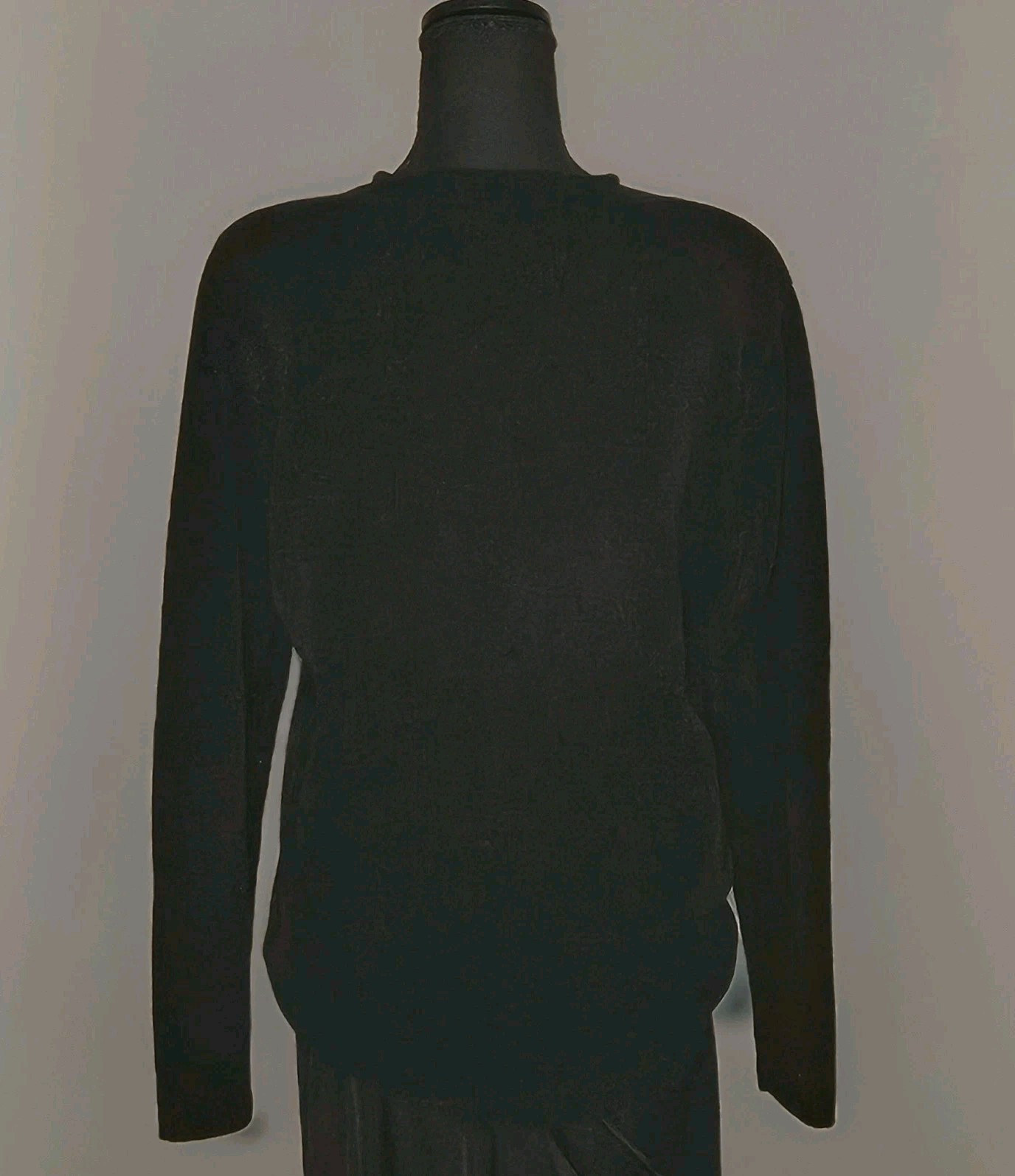 Whimsigoth Black Embroidered Chenille Sweater L Fairy Grunge Dark Cottagecore