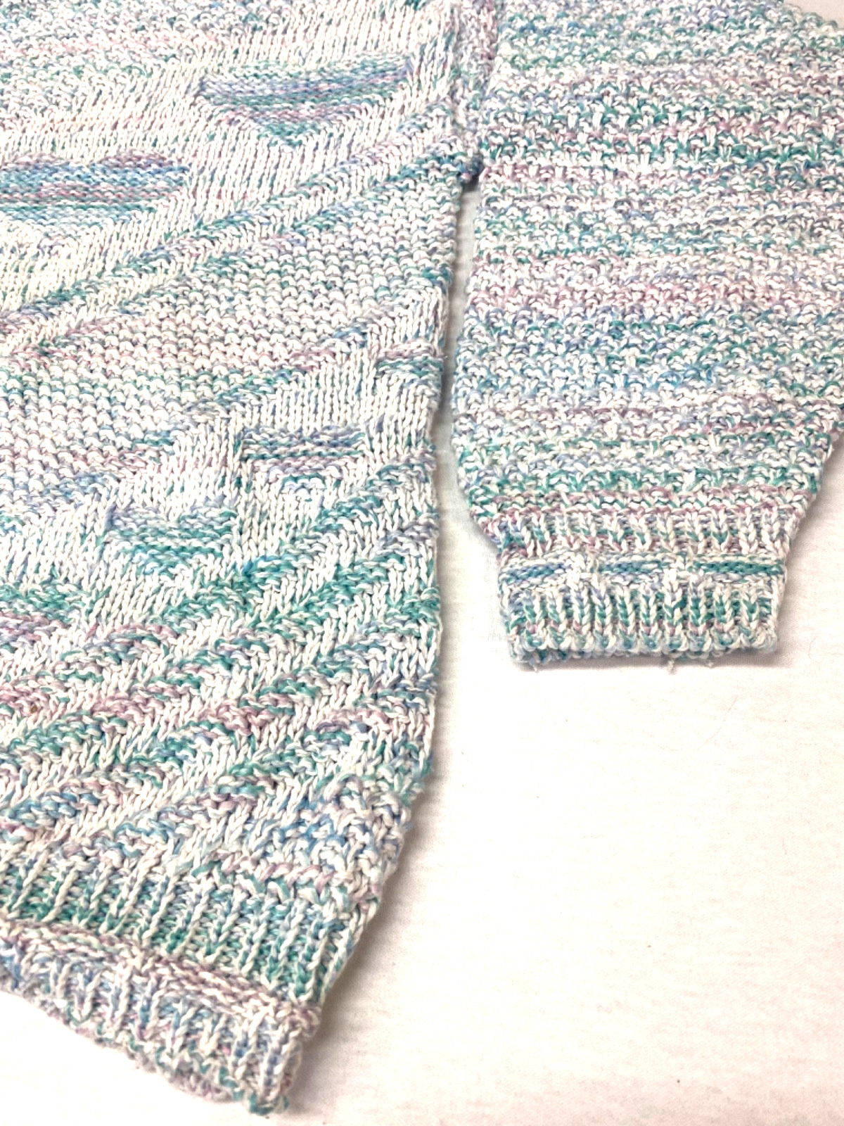 Vintage Sweater Knit Pastel Hearts United States Sweater Company Retro 80s