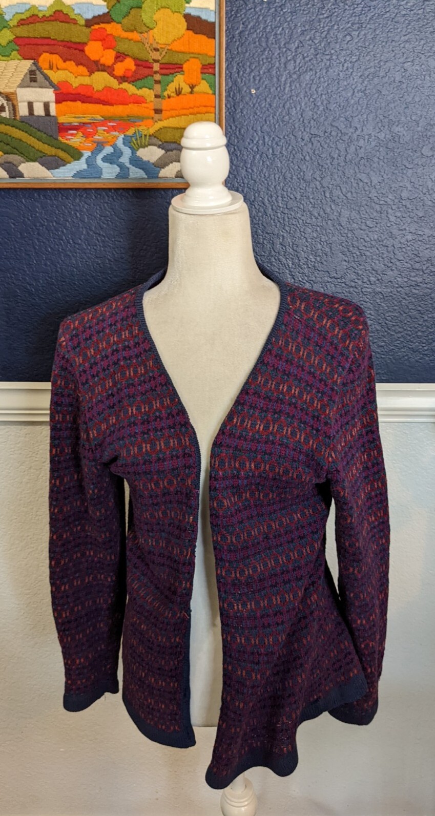 VTG Cullinane Multicolor Fair Isle Button Knit Cardigan Sweater Sz Small S