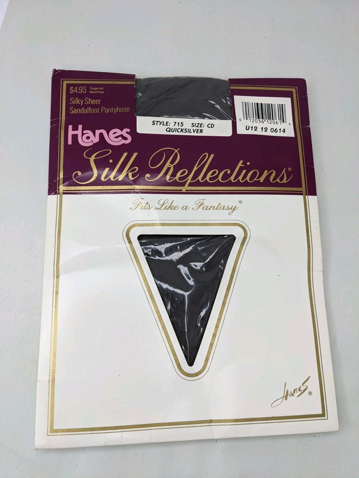 Vintage Hanes Style 715 Silk Reflections Silky Sheer Pantyhose,Quicksilver, CD