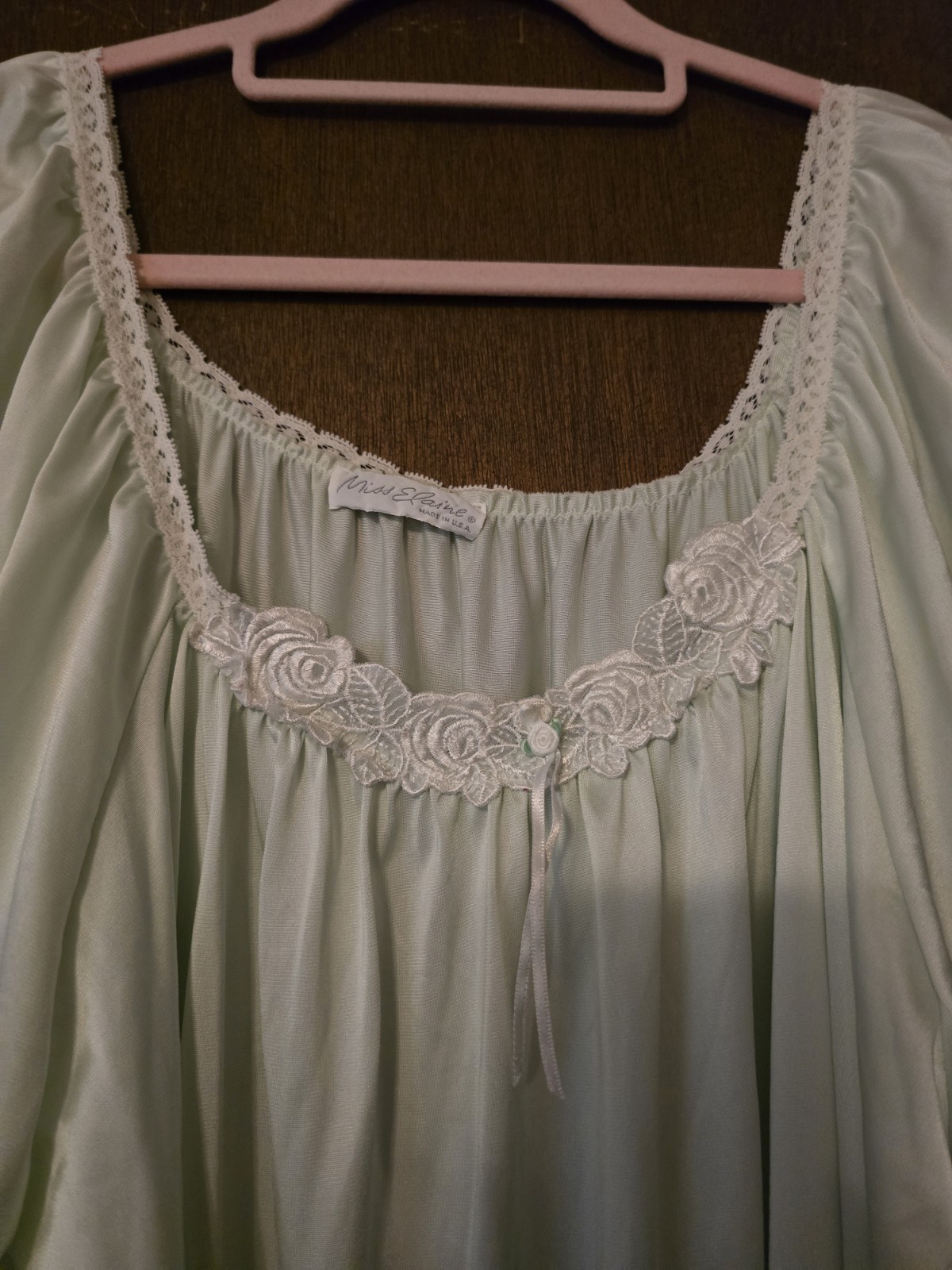 VINTAGE 1980s MISS ELAINE AQUA SHORT NIGHTIE PROBABLY 2X NO TAG/SEE DESCRIPTION