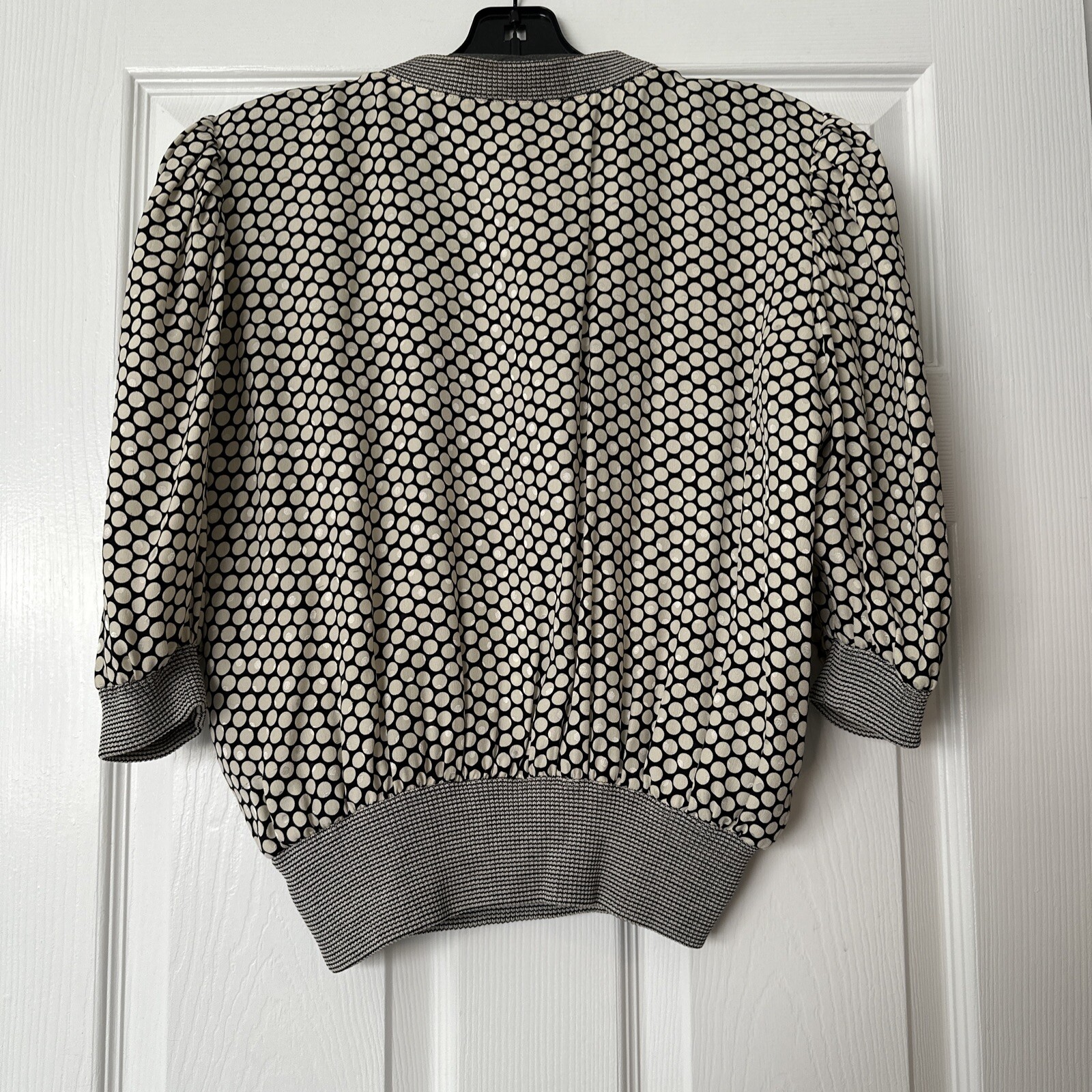 Vintage Emanuel Ungaro Blouse Made In Italy Black And Ivory Sz 8