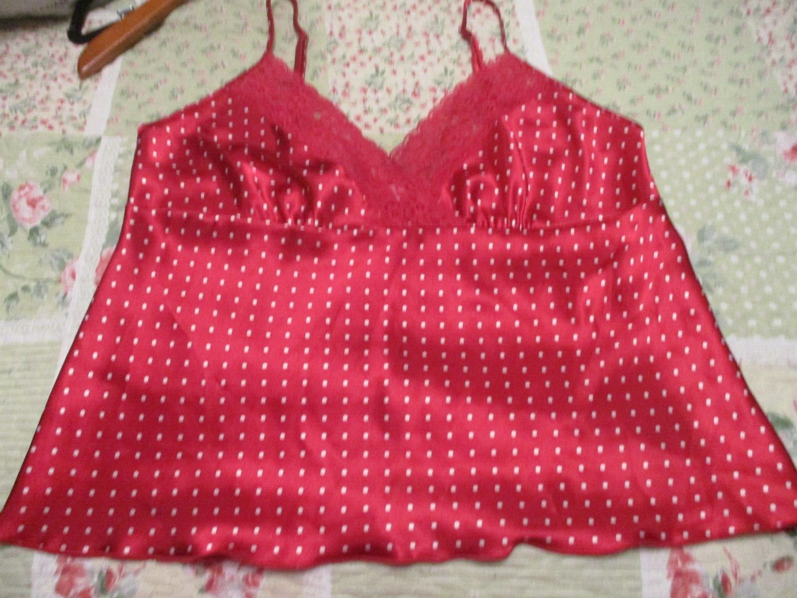 Enchanting Liquid Camisole Shirt Size Medium Glossy Pink/White FREE SHIPPING