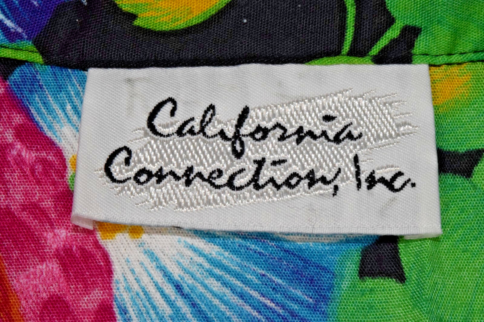 Vintage Shirt California Connection Size L 80s Tropical Parrots Wide Shoulder