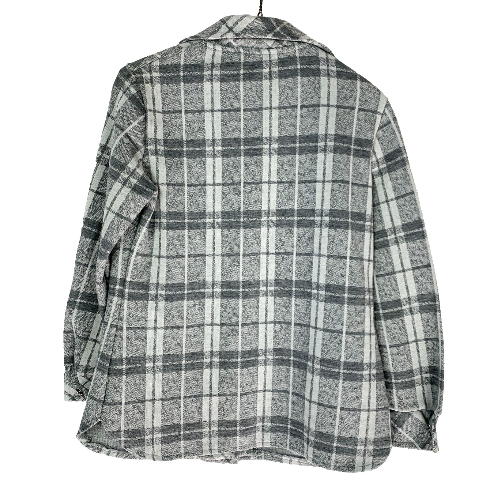 Fire Islander Gray Plaid Button Down Shirt Leisure Jacket Womens 15/16