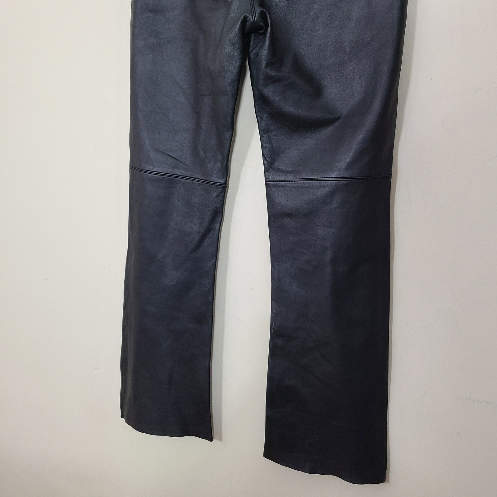 EXPRESS Black Leather Womens 9/10 Pants Biker Moto Rockstar Gf 90s Edgy Grunge